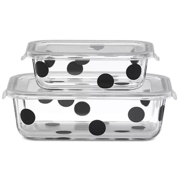Kate Spade × Lenox All In Good Taste Deco Dot 2-Container Storage Set - Picture 2 of 2